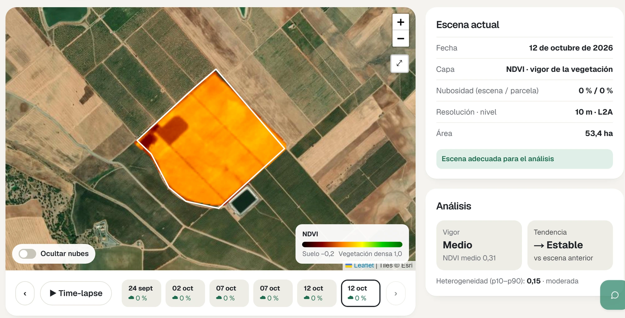 Diferencias de vigor para revisar en campo: ejemplo real de AgrolabX en olivar