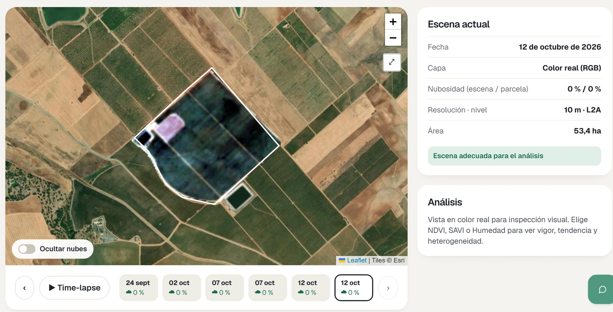 Color real como complemento: ejemplo real de AgrolabX en olivar